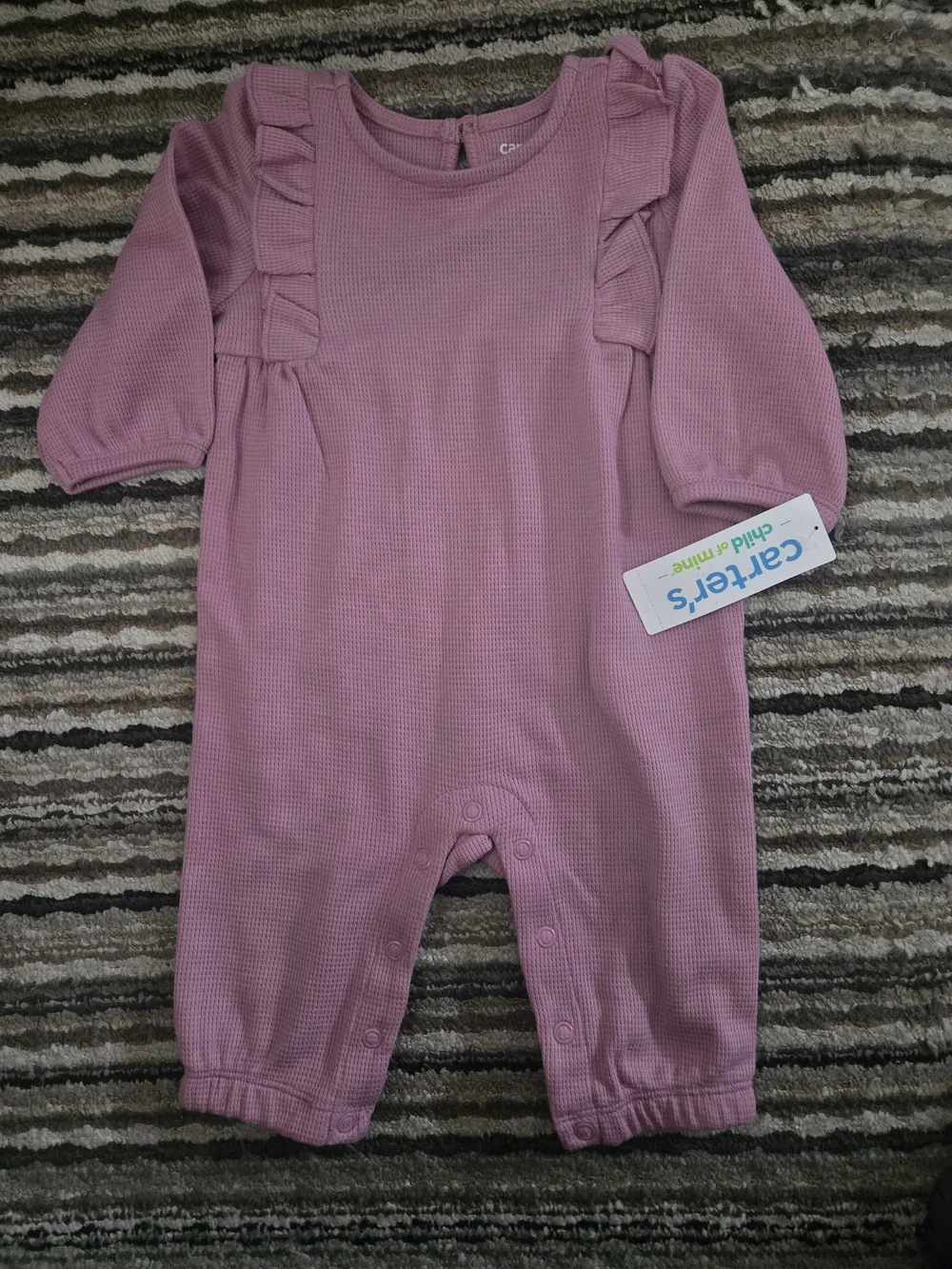 Carter's Child Of Mine Dusty Rose Ruffle Waffle-Knit-Size 0-3Mos NWT